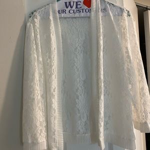 Women’s white lace cardigan